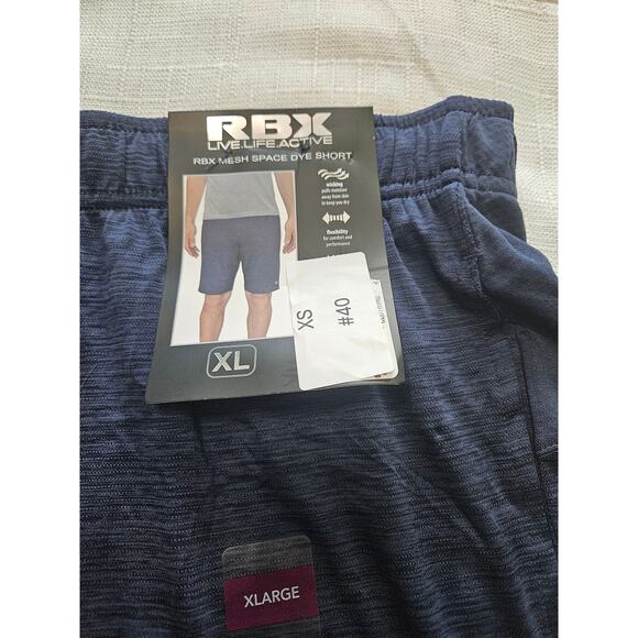 RBX Mens Space Dye Blue Shorts Size XL - Picture 3 of 6